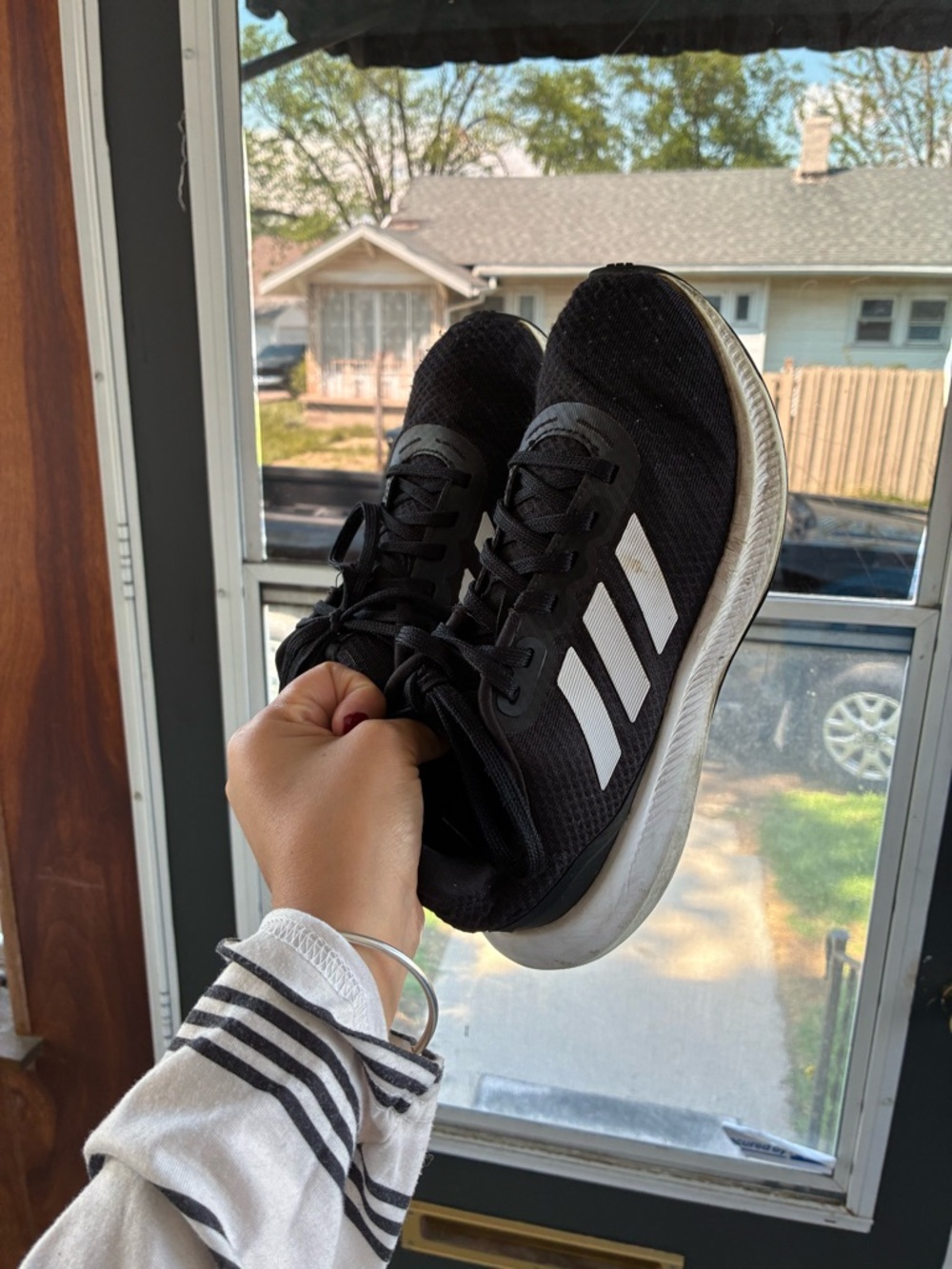 adidas Black and White Running Sneakers